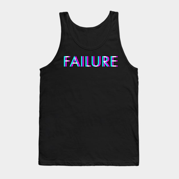 Failure Anaglyph Glitch Art Vaporwave Gift Tank Top by Alex21